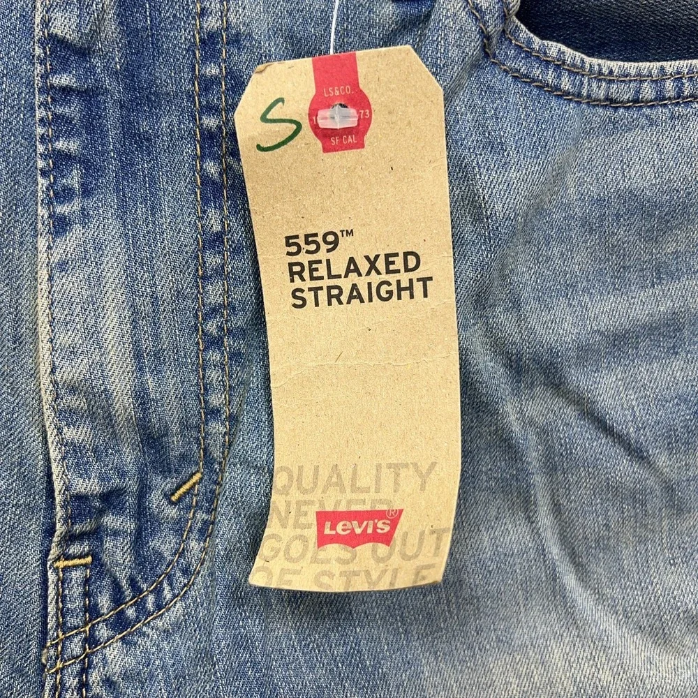 Levi's Jeans Men's 36x34 Blue Denim Distressed Relaxed Fit Straight Leg Modern
